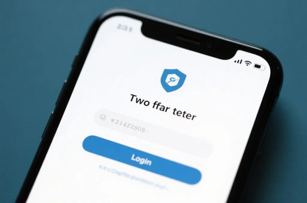 A secure interface showing two-factor authentication on a mobile phone screen